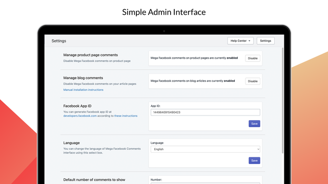 Facebook Kommentar Recensioner – administrationspanel