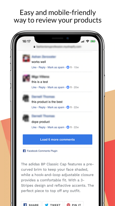 Facebook comments for iOS and Android