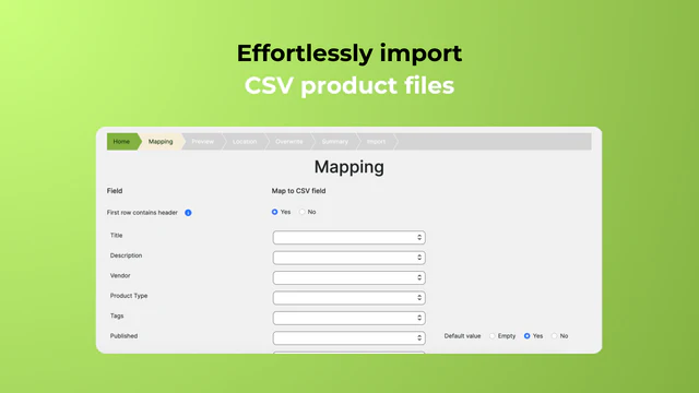 Importera produkter csv produkt feeds