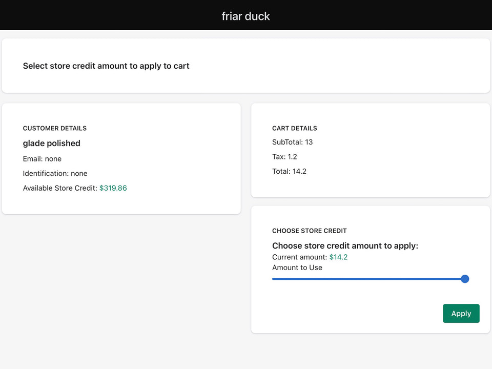 Émettez du crédit en magasin depuis Shopify POS