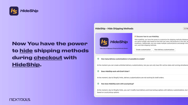 HideShip: Hide & sort shipping methods