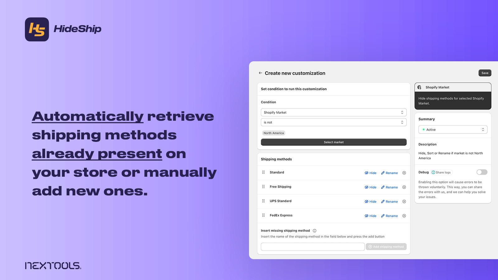 HideShip: Hide & sort shipping methods