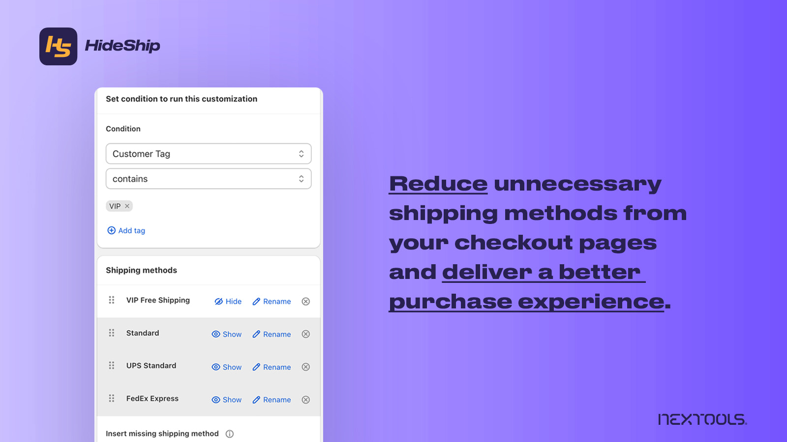 HideShip: Hide & sort shipping methods