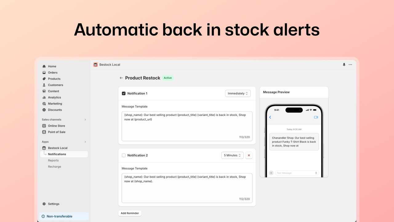 Send automatic back in stock alerts with notification flows