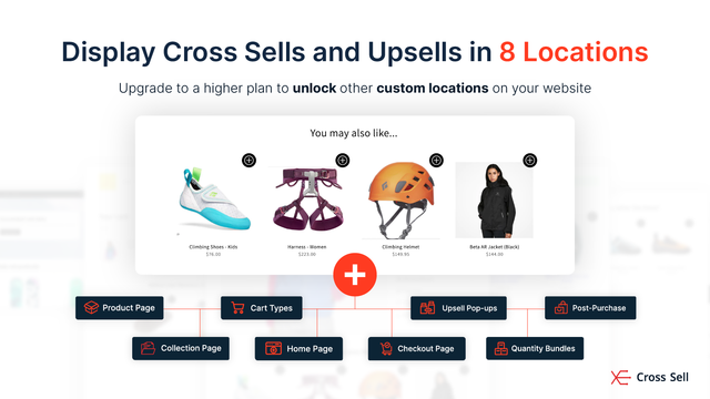 Cross sell and upsell in eight different locations