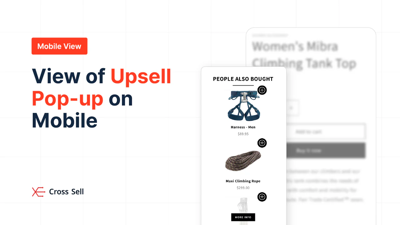 Upsell pop-up op mobiel