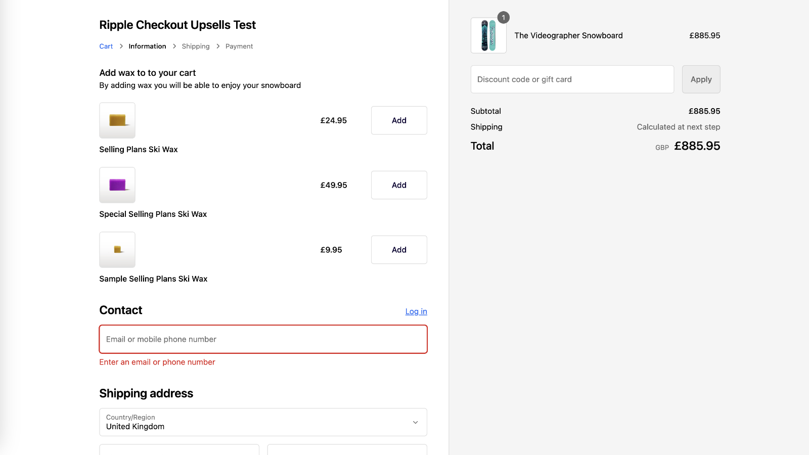 Variant upsells expanded.