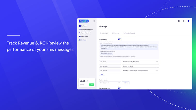 Plexins Email & SMS MKT Flow Screenshot