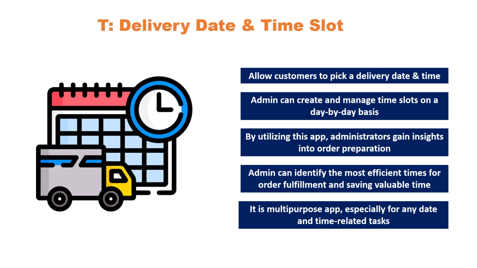 T: Delivery Date & Time Slot Screenshot