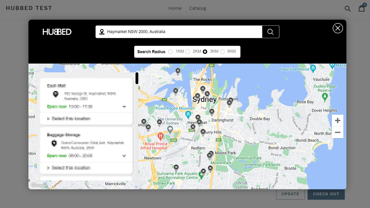 Sélectionnez un emplacement pratique à l'aide du localisateur de points de collecte HUBBED