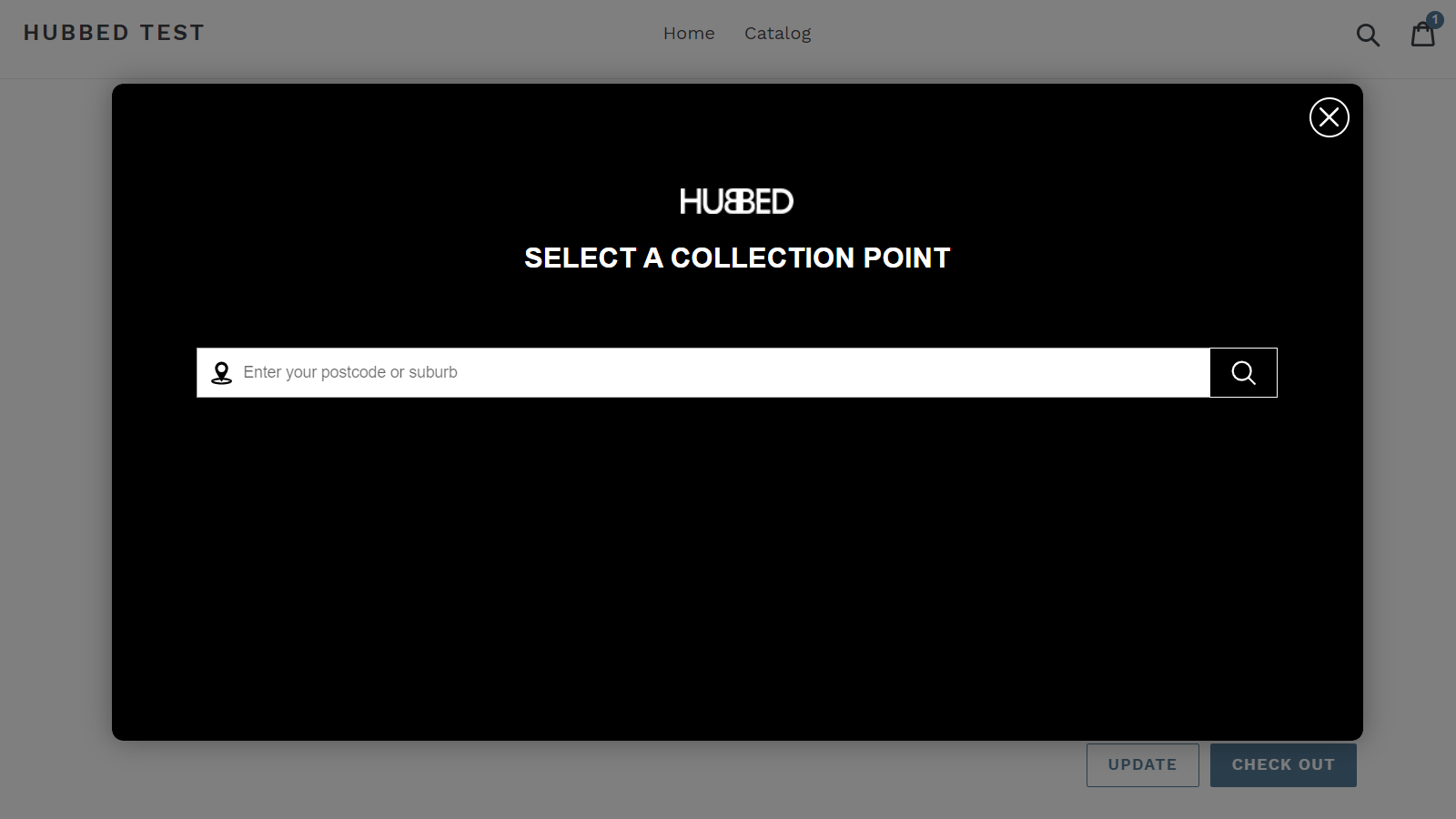 Vælg et pakkeindsamlingspunkt med HUBBED Click & Collect 