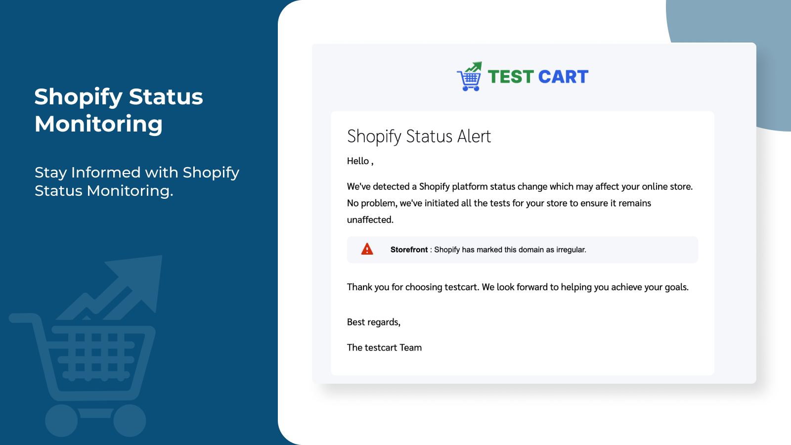Monitoramento do status do Shopify