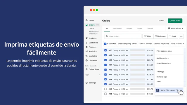 Imprimir etiquetas de envío desde Shopify automáticamente