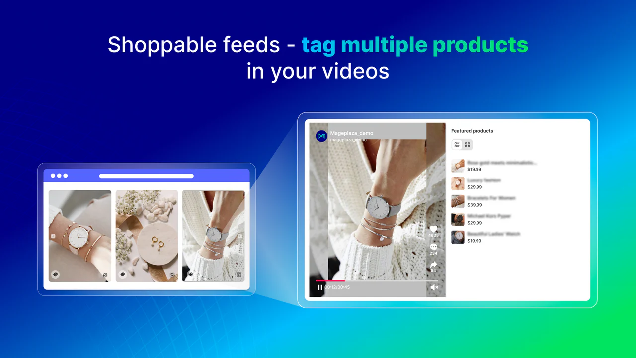 Shoppable feeds - tag multiple products in your videos