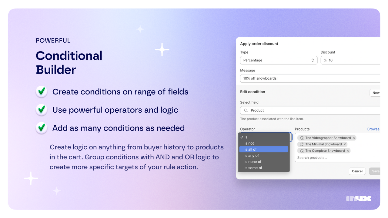 Powerful Conditional Builder