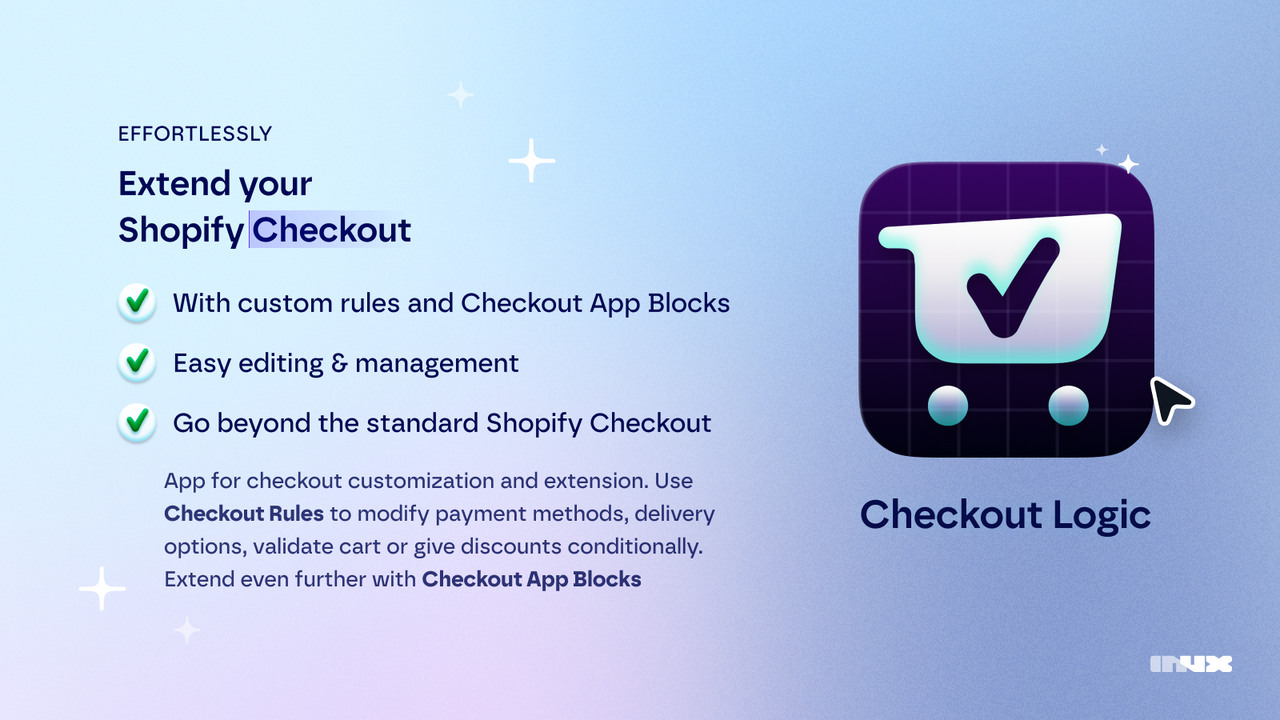 Aplicativo Checkout Logic para Personalizar e otimizar seu Checkout Shopify