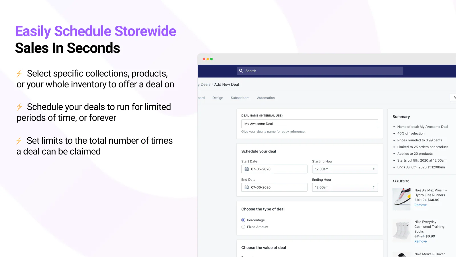 Easily Schedule Storewide Sales in Seconds