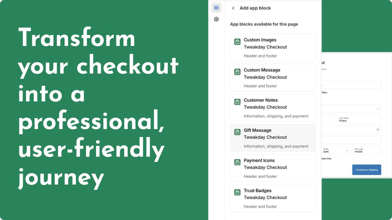 Transform your checkout into a professional journey