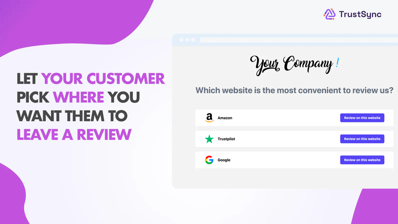 Lassen Sie Ihren Kunden auswählen, wo Sie eine Bewertung hinterlassen möchten