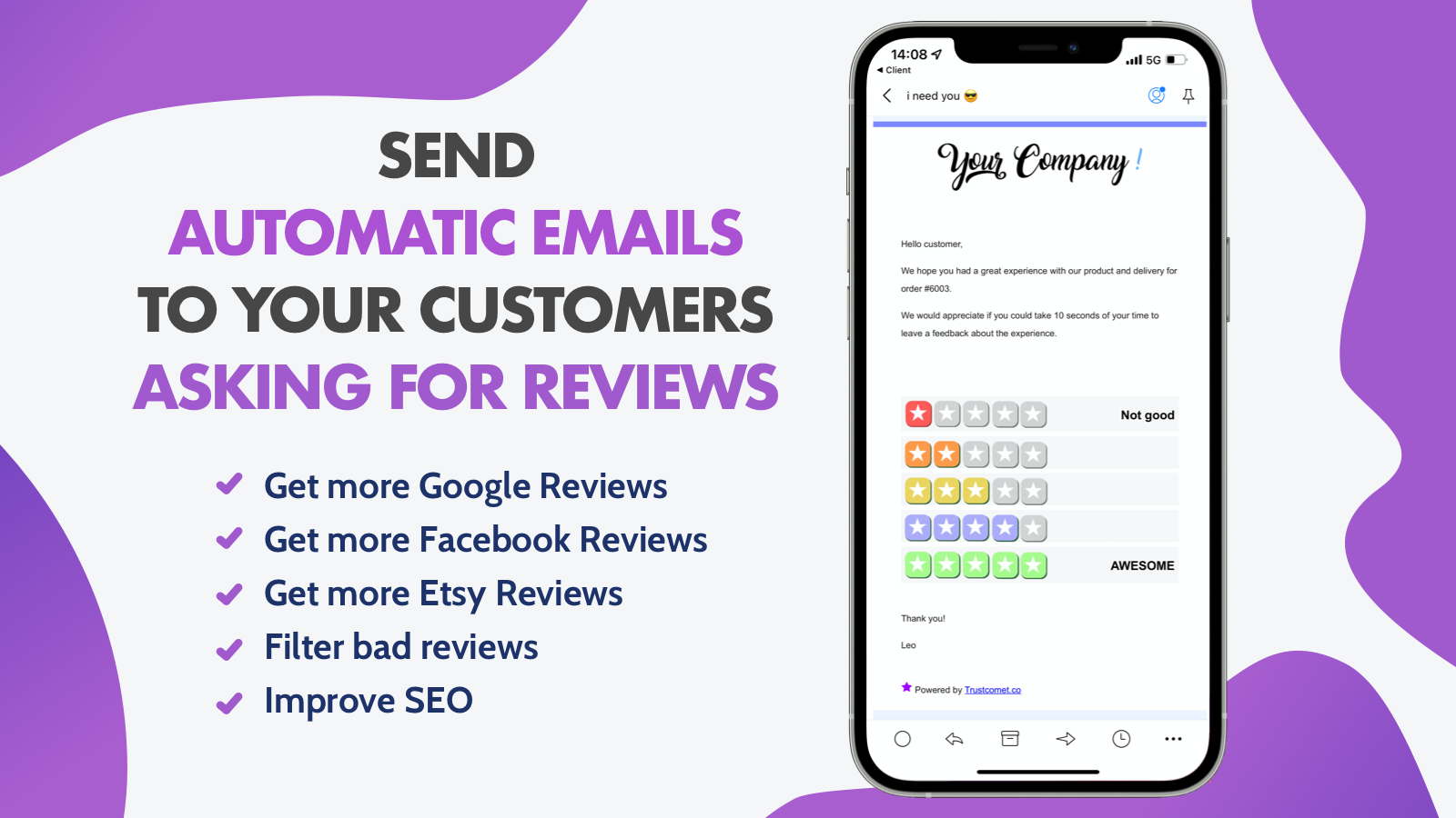 AUTOMATIC SEND EMAIL ASKING FOR REVIEWS