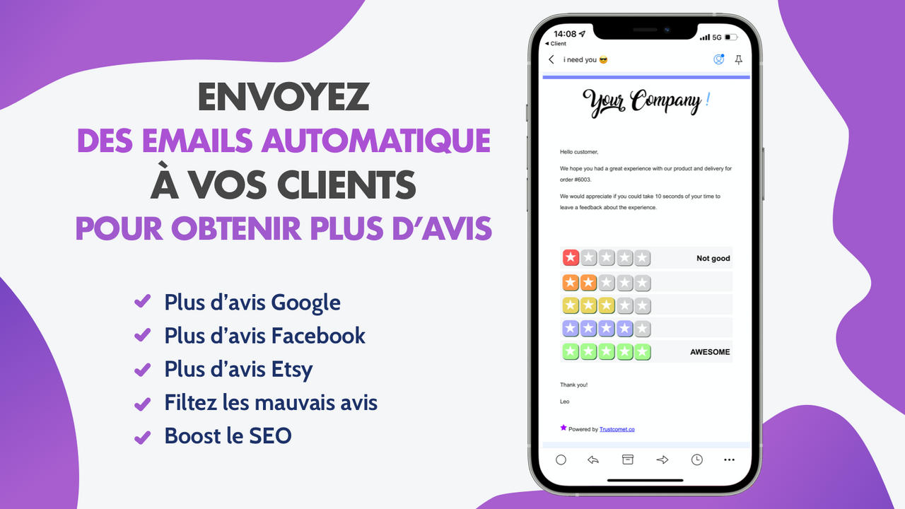 envoyez des emails pour collecter plus d'avis sur Google