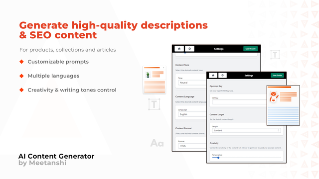 Meetanshi AI Content Generator generate descriptions