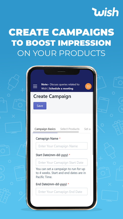 Mobile View of Campaign Creation