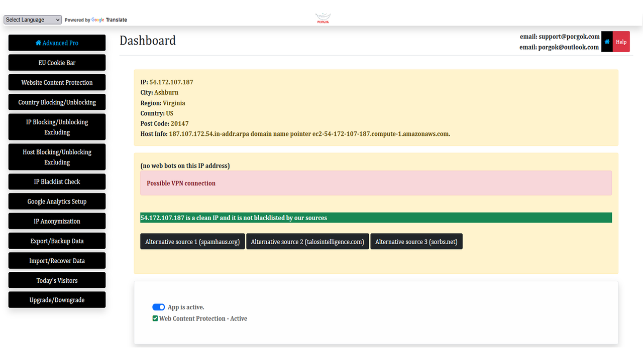 Vérification de la liste noire des IP. Filtre de fraude - Score de menace | Shopify