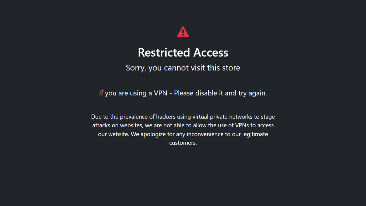 fraude filtering vpn verbinding | Uitsluiten Servers | Shopify