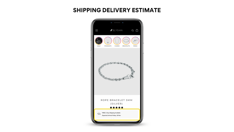 Shipping Delivery Estimate Screenshot