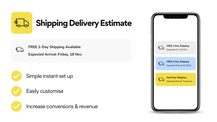 Shipping Delivery Estimate Screenshot