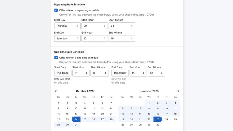 MT Table Rates Shipping Screenshot