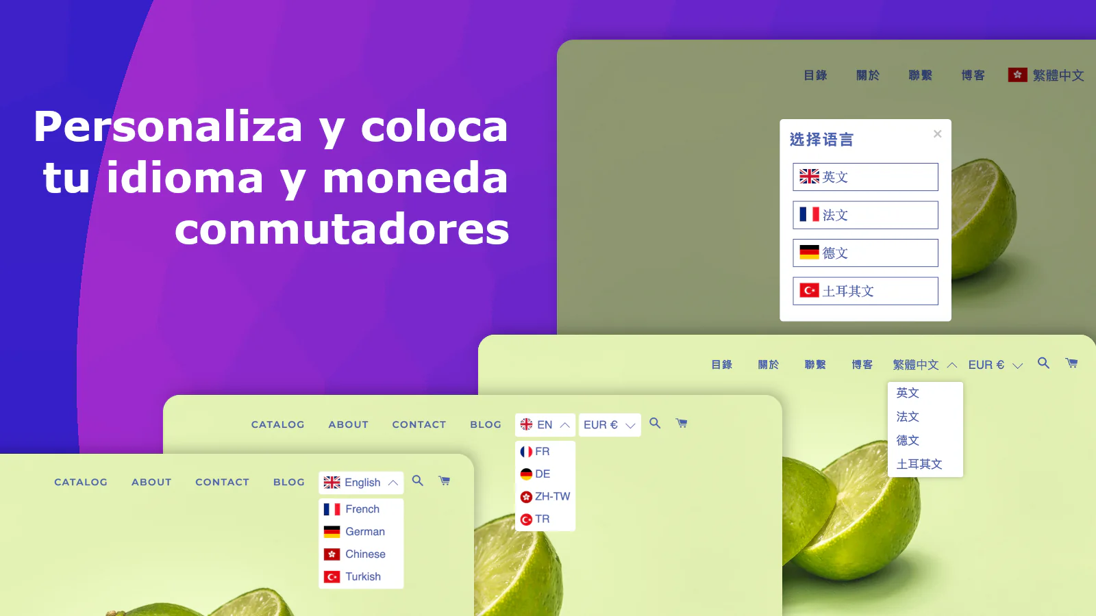 personaliza tu conmutador de idiomas