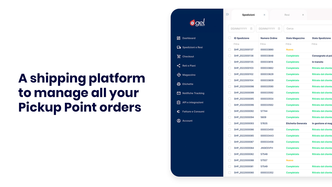 Une plateforme d'expédition pour gérer toutes les commandes de points de retrait