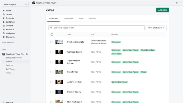 Lättanvänd instrumentpanel gör det superenkelt att hantera videor