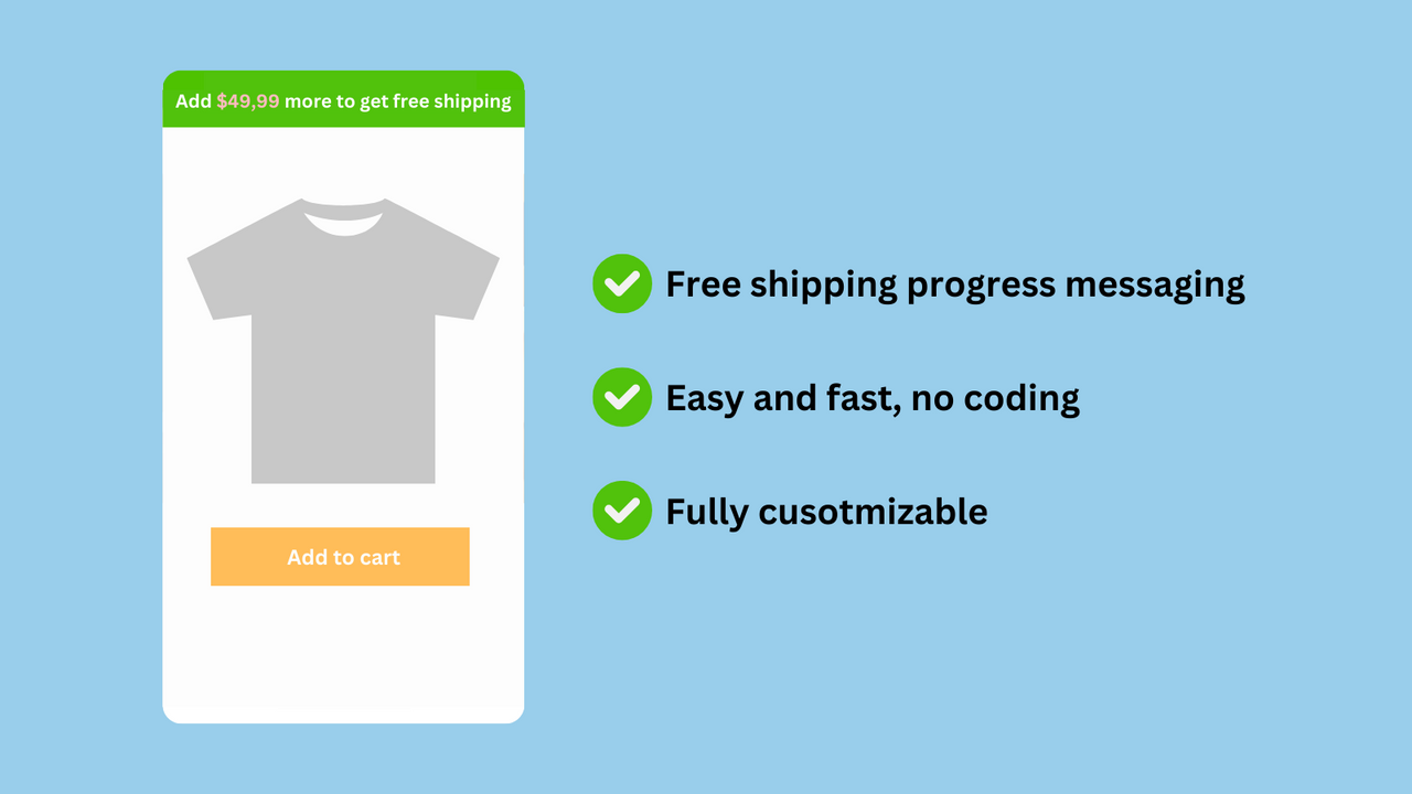 izy free shipping progress app