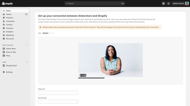 Conecte su cuenta de Ankorstore con Shopify en unos pocos clics