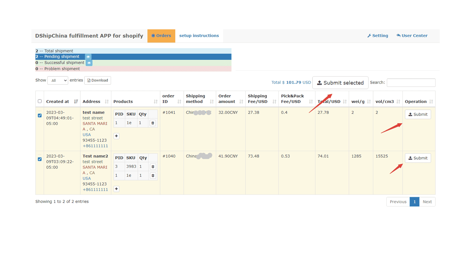 Synchronisez les commandes sélectionnées ou synchronisez la commande une par une