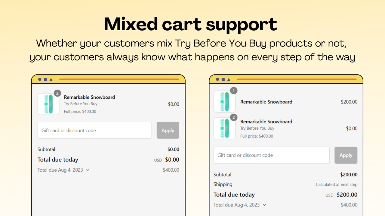 Mixed cart support