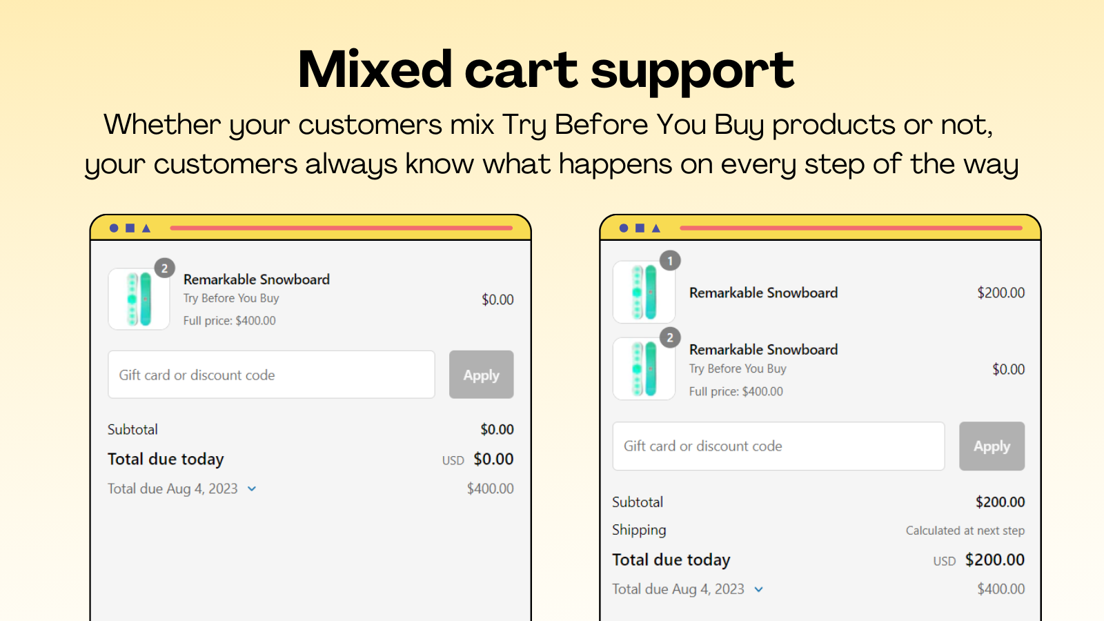 Mixed cart support