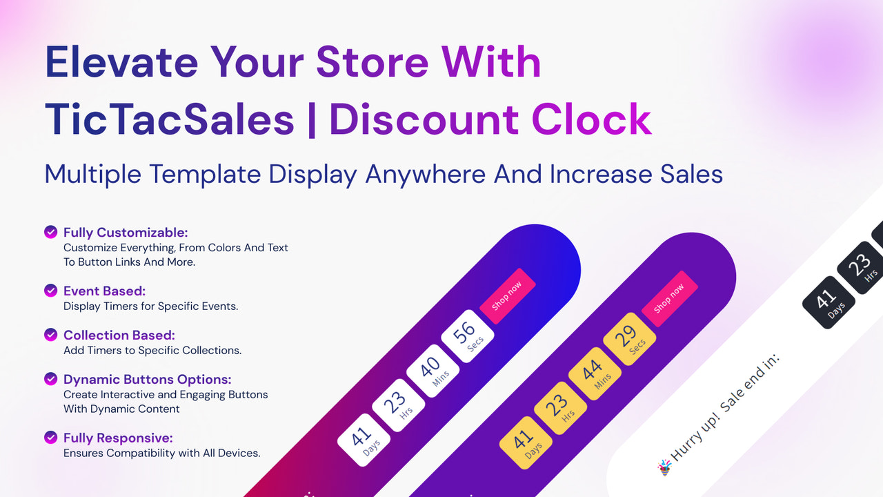 用TicTacSales | Discount Clock提升您的商店