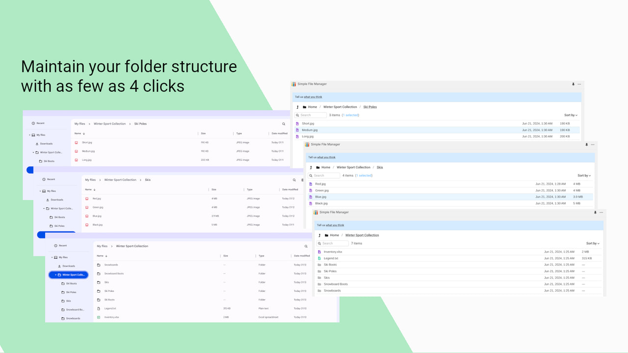 Upload dine organiserede mapper direkte ind i appen