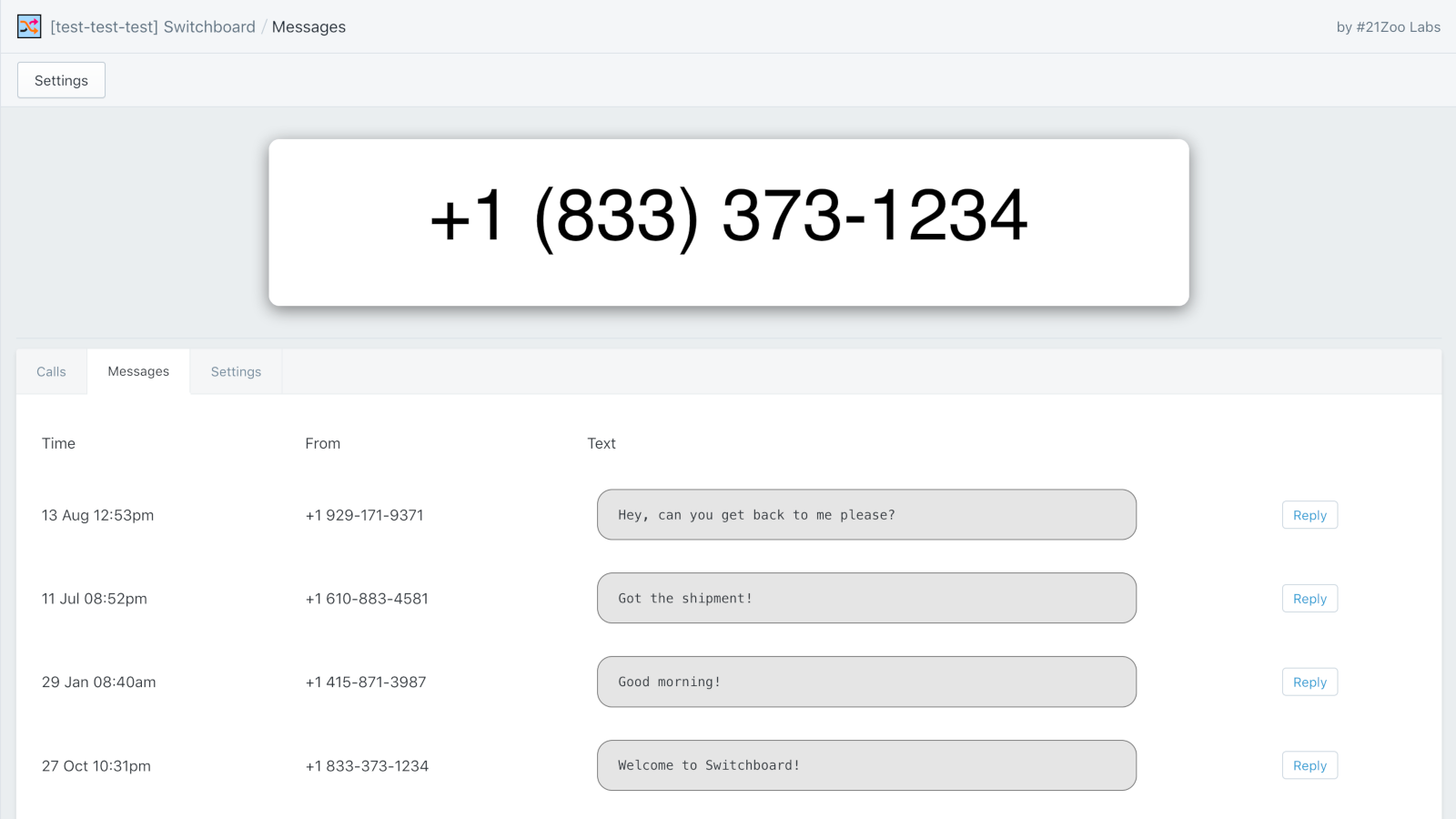 Phone Numbers & Calls ‑ SBoard Screenshot