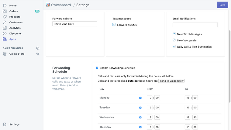 Phone Numbers & Calls ‑ SBoard Screenshot