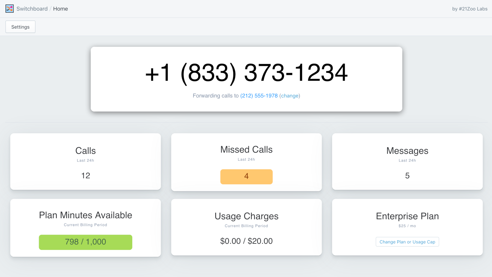 Phone Numbers & Calls ‑ SBoard Screenshot