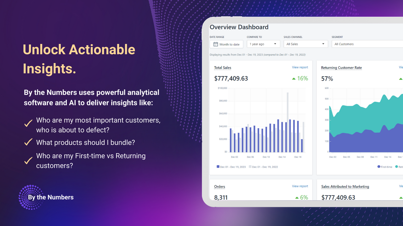 Veja insights importantes do cliente usando a análise de IA do By the Numbers