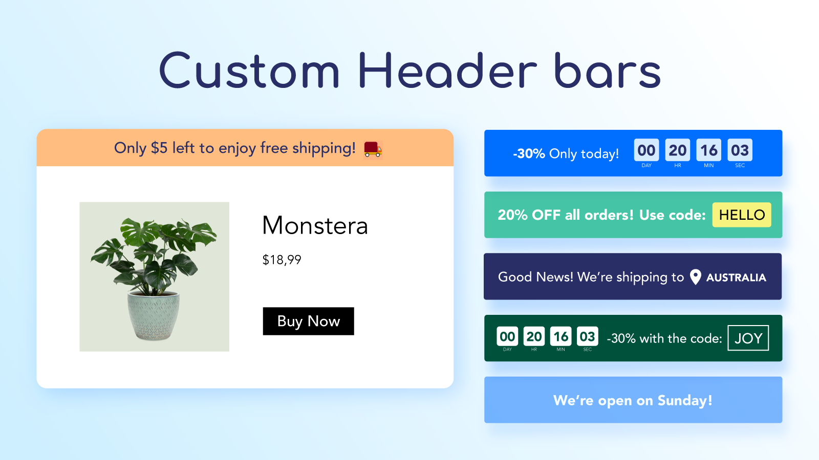 BEYABLE Header Bars - Easily address all your website visitors!