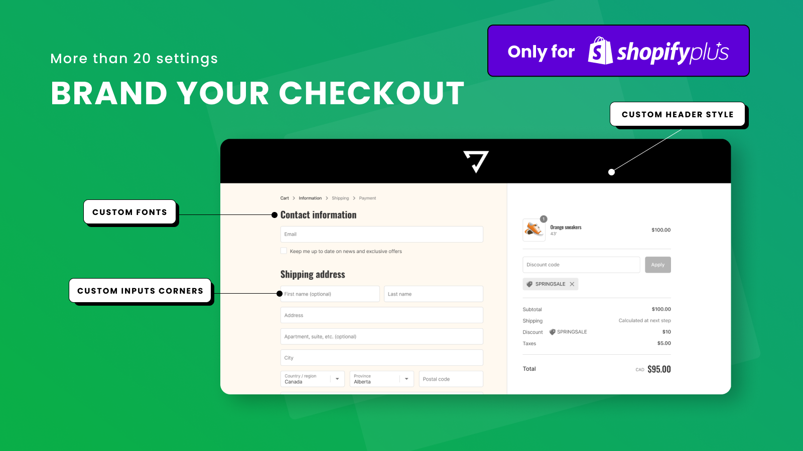 Brand checkout page