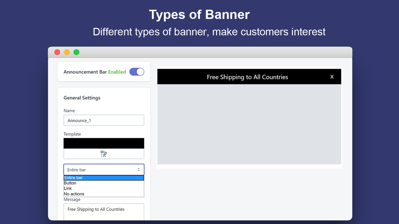 Types of Banner_Announcement Bar&GDPR Consent