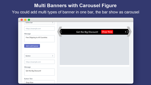 Múltiplos Banners com Figura de Carrossel_Anúncio Bar&GDPR Consent